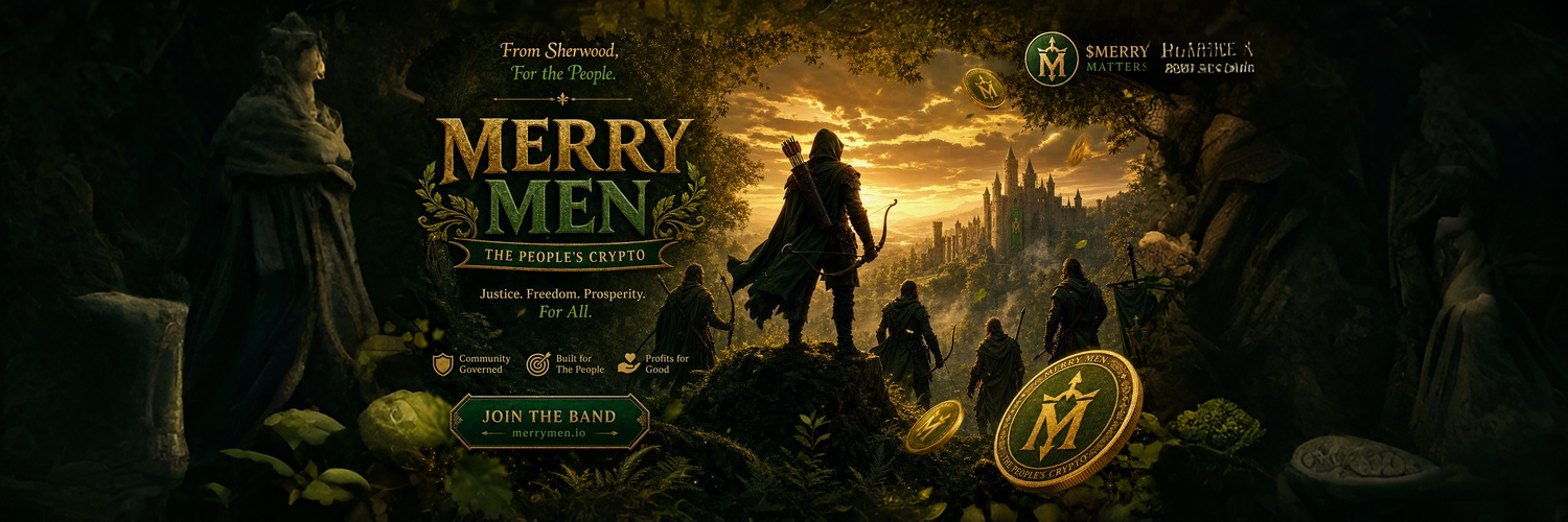 Sherwood Forest at sunset — The Merry Men banner
